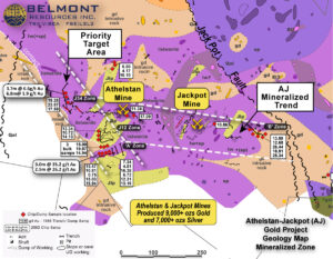 Belmont Resources AJ Property -Geology-mineralized-area