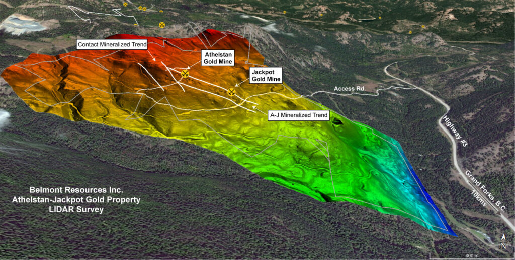 Belmont A-J Gold Property Mines and Mineralized Trends