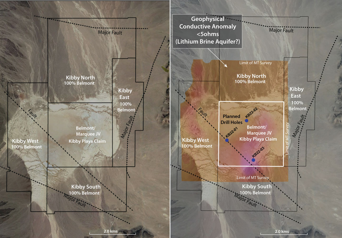 Kibby Basin-plan w drill holes
